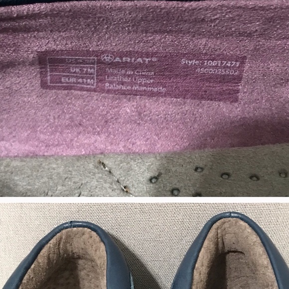 Ariat Navy Blue Audrey Leather Ballet Flat - Picture 6 of 6